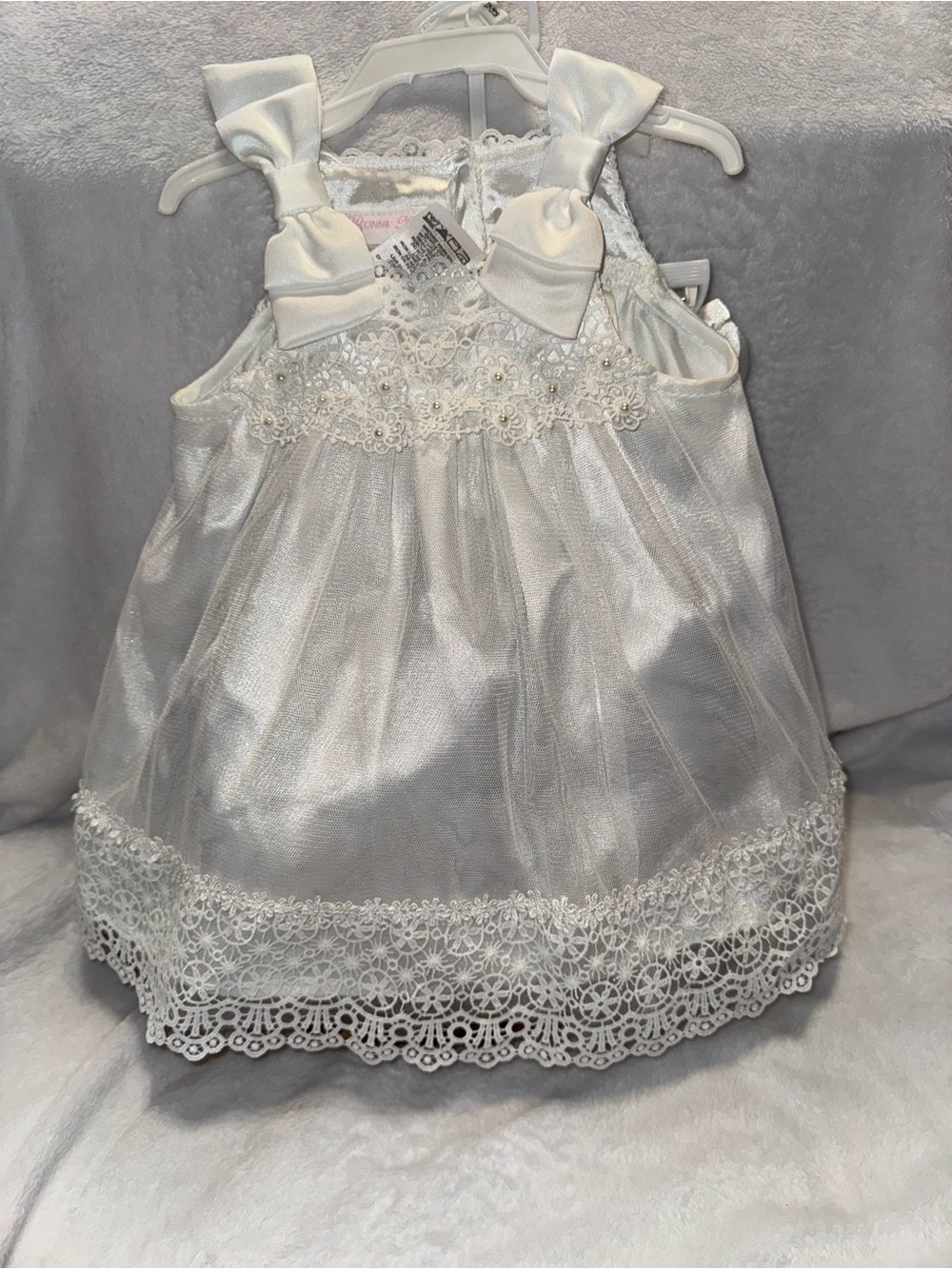Bonnie Baby White Lace & Bow Dress for 12 month old Girl
